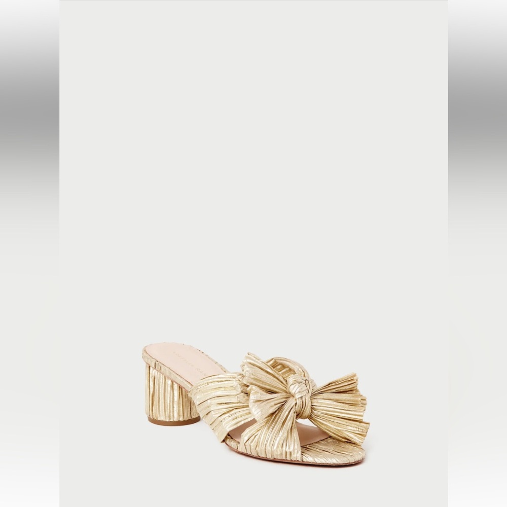Loeffler Randall Emilia Gold Bow Sandals 6.5